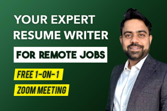 write resume and cover letter for work from home and remote jobs