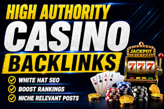 build high da high authority gaming SEO backlinks poker slots