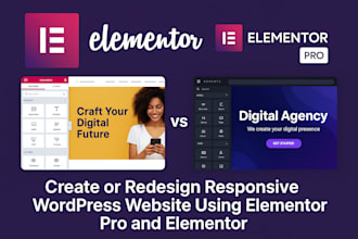 create or redesign responsive wordpress website using elementor pro expertly