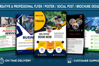 do flyer design and digital poster within 8h