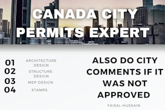 do architecture, structure, mep design for canada city permits and stamp