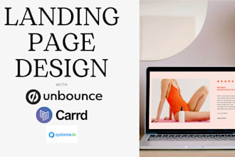create your landing page with unbounce, systeme io, or carrd
