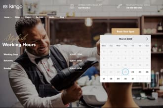 build barbershop wordpress website with appointment booking