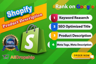 write engaging shopify product description with SEO title