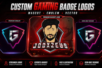 design a vector badge logo with or without face illustration