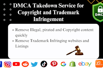 provide dmca takedown service to remove IP infringing content