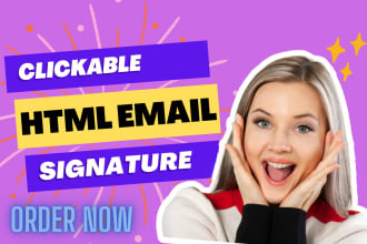 design professional HTML email signature or clickable email signature