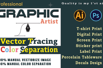 do color separation and manual vector tracing  for screen print