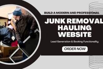 junk removal, junk removal website, cleaning website, landing page, handyman