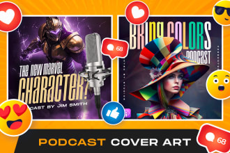 design attractive and professional podcast cover art
