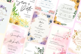 design custom wedding invitation, birthday or baby shower invitation card