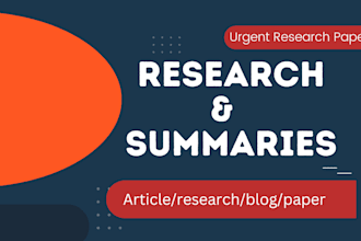 do research and summaries