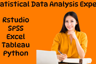 do data analysis in rstudio, excel, spss, python, tableau