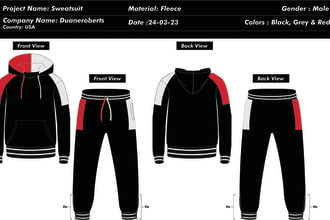 create tracksuit hoodie mockup for industrial pre production
