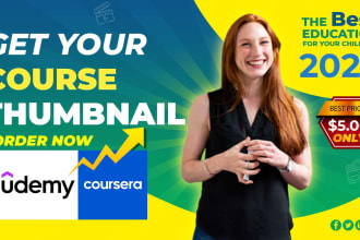 design amazing online course image, cover, thumbnail for udemy