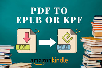convert your PDF to epub or kpf format