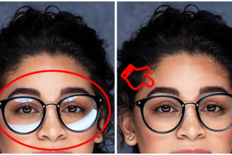 remove object, glare and reflection from glasses perfectly