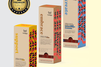 do dieline and custom packaging design with mockup