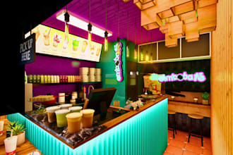 design restaurant, cafeteria, boutique and showroom