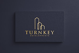 design real estate logo with branding kit and stationery