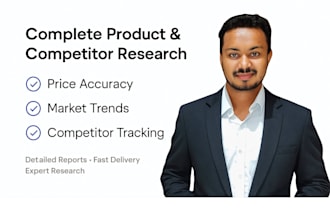 do in depth product price research, competitor analysis, and market research