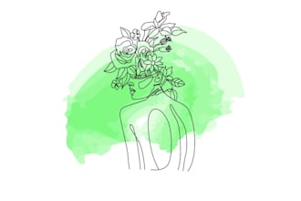 draw a one line art vector abstract minimalist illustration