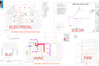 drawing design electrical and drafting 2d auto cad plan
