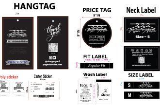 design hang tag, price tag him tag stamp label in 30 minute