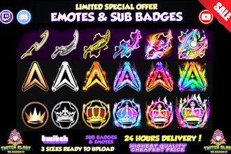 create custom twitch sub badges, twitch sub emotes, bit badges