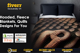 design awesome hooded, fleece blankets, quilts for you