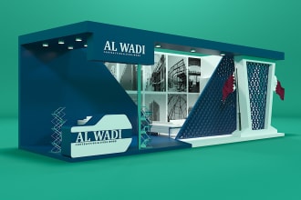 design an amazing 3d trade booth exhibition stand and kiosk