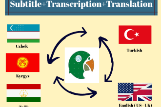 translate and subtitle turkish english uzbek kyrgyz tajik