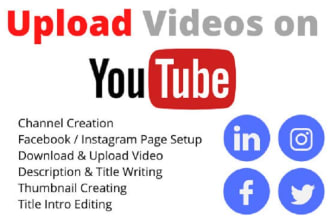 upload videos to a youtube channel with the best description tags and meta tags