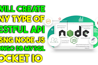 develop restful apis using nodejs, express and mongodb, mysql, socket io