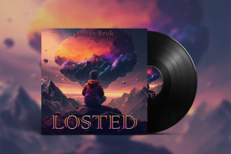 design album cover with advanced ai graphics design