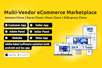 setup multivendor ecommerce system like amazon daraz admin and app