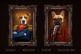 create custom royal pet portrait renaissance high quality