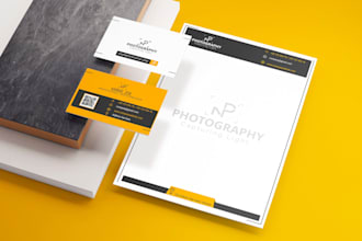 design business card, letterhead, qr code and stationery