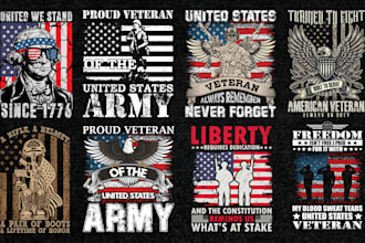 do USA military veteran army patriotic flag t shirt design