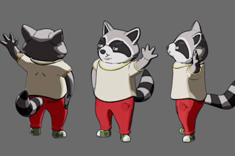 create a 3d character with 2d style