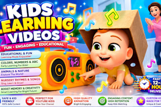 do pixar style ai animation, cocomelon type, nursery rhymes, kids learning video