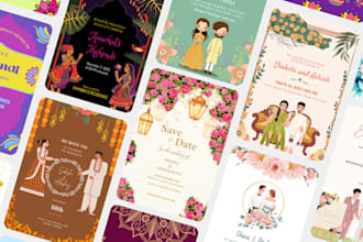 design unique wedding invitation card, custom invite design