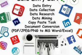 do data entry, copy paste and excel data entry work for you