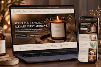 build custom candle shopify store scented candle lightening spiritual website