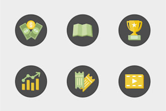 design custom flat vector icon set for website and mobile