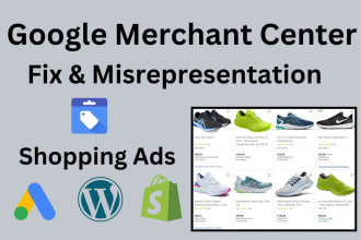 fix google merchant center suspension, or misrepresentation