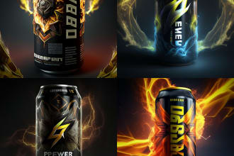 create a energy drink label for your brand