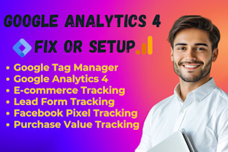 setup google analytics 4, ga4 ecommerce tracking, ads conversion tracking by GTM