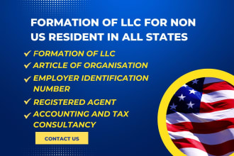 do llc formation in almost every state in USA for non US resident