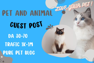publish pet and animal guest post  on my high da  blogs